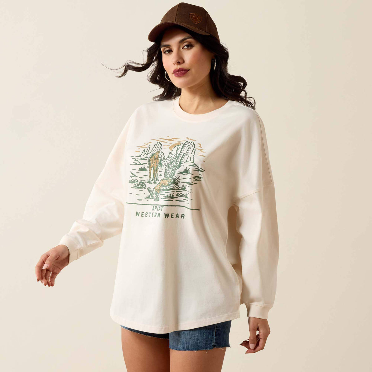 Ariat Recommended | Canvas Oversized Long Sleeve T-Shirt