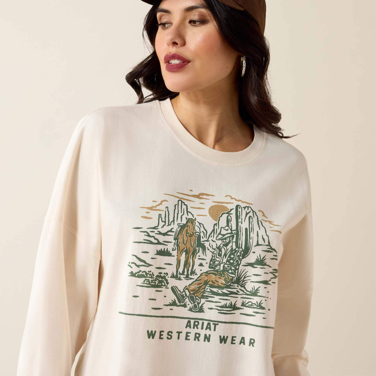 Ariat Recommended | Canvas Oversized Long Sleeve T-Shirt
