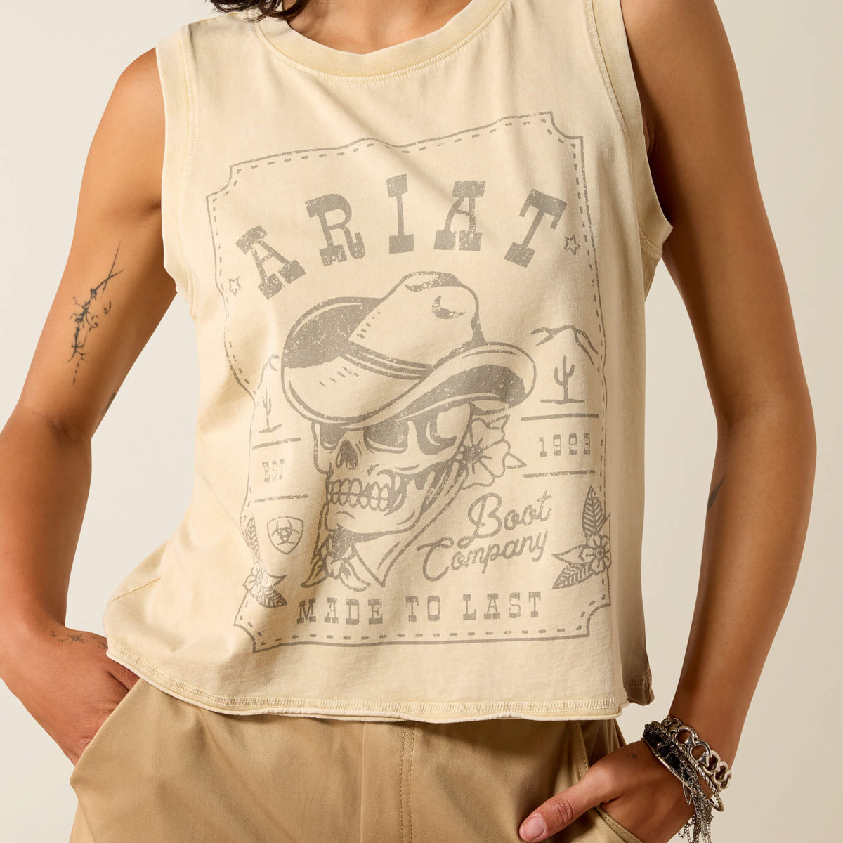 Ariat New | Ariat Wanted Skull Cowboy Tank