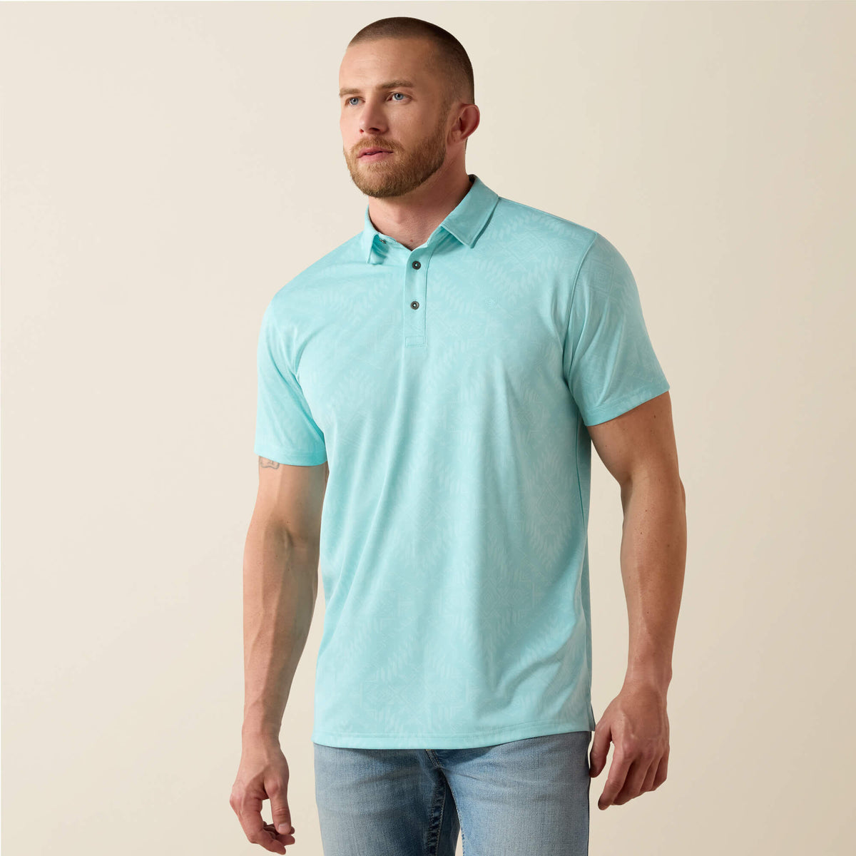 Ariat Everyday | Jacquard Printed Fitted Polo