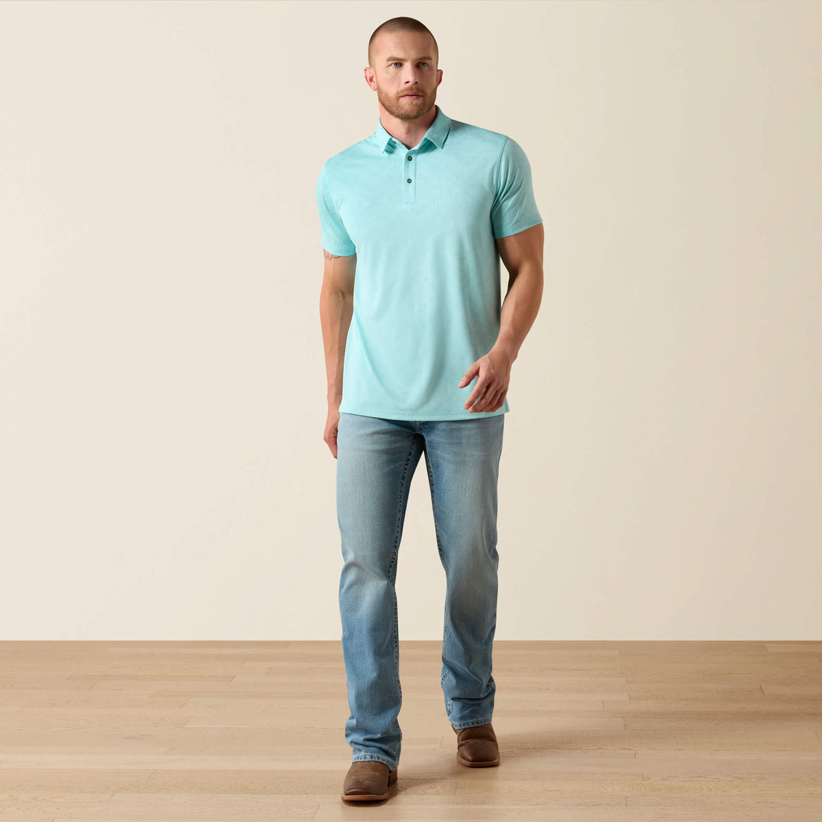 Ariat Everyday | Jacquard Printed Fitted Polo